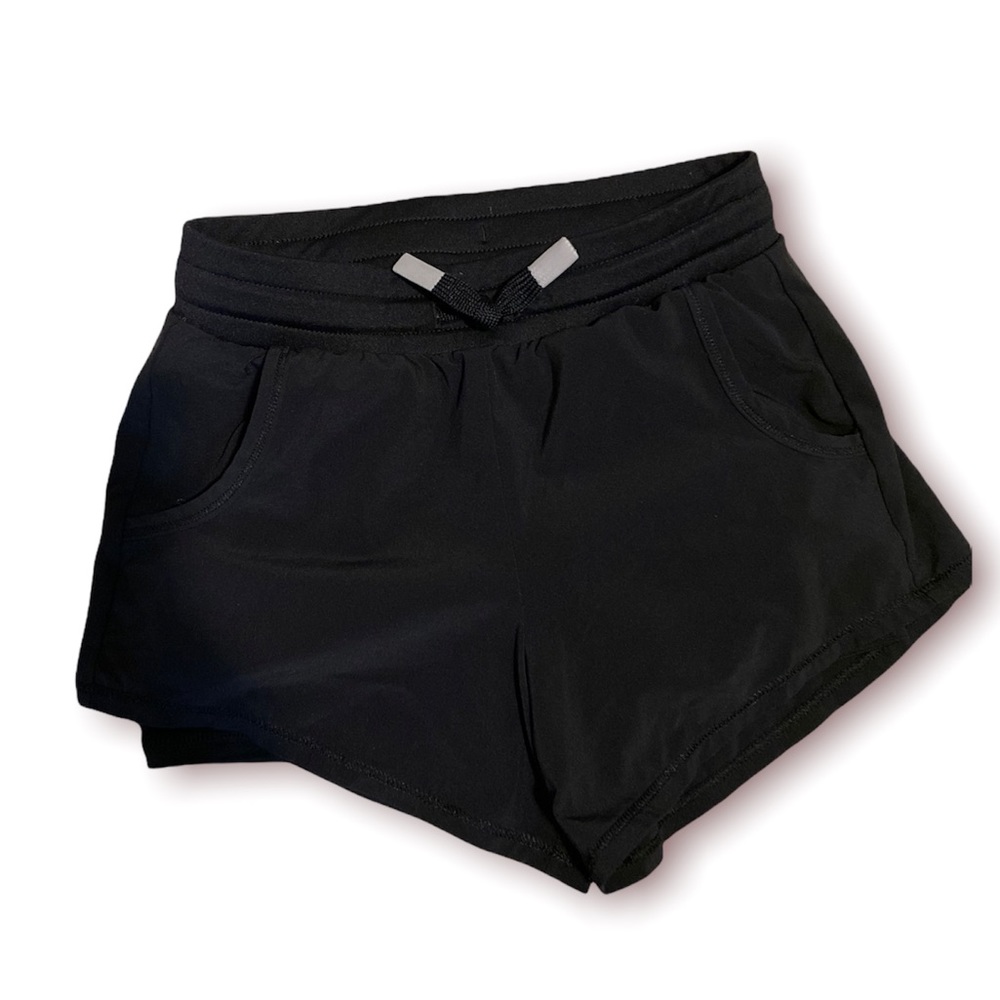 Black Athletic Shorts Double Layer